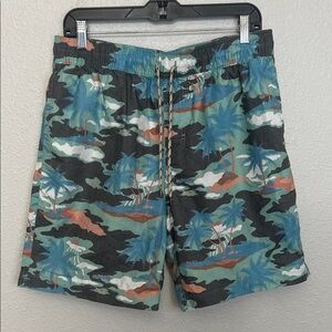 Rails Kian Drawstring Casual Short Life’s A Beach Print Blue Size Large